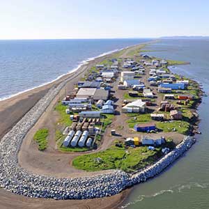 Facing coastal erosion, the village of Kivalina, Alaska, sued several large energy companies, claiming that global warming had resulted in its forced relocation. Photo by ShoreZone