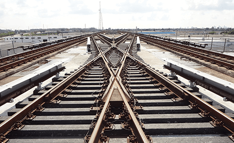 These railroad ties near Miami are made from 100 per cent recycled plastic