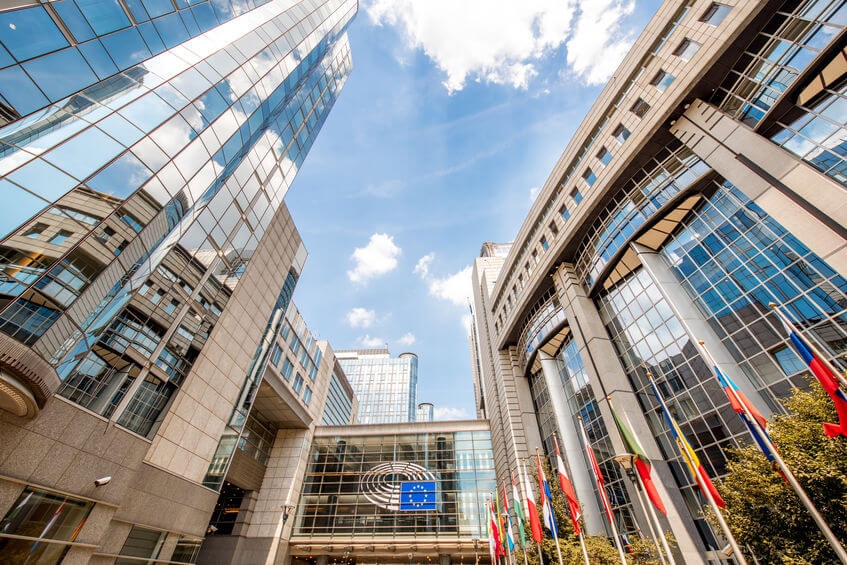 European parliament building in Brussels